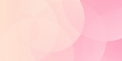 Minimalist banner background, pastel colorful, pink and yellow gradations. Circle effect style geometric, abstract background.