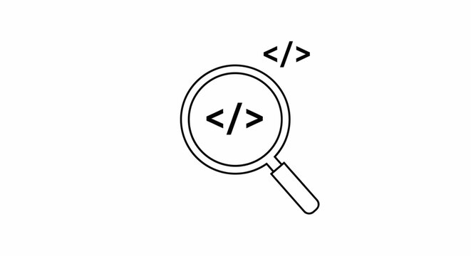Magnifying Glass Symbolizing Code Review and Software Development Analysis