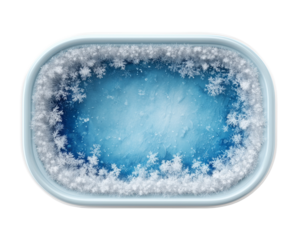 Blue container with snowflake border