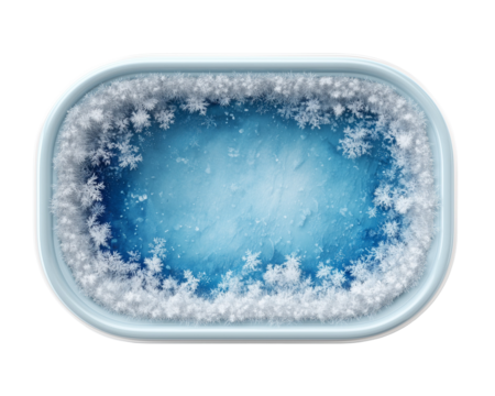 Blue container with snowflake border