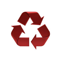 Recycle Symbol 3D Rendering Red Icon For Sustainable Waste Management And Eco Responsibility