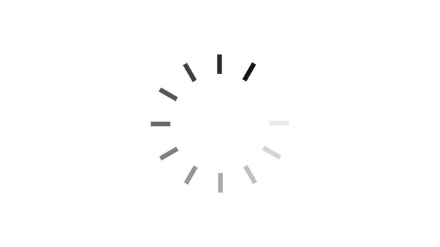 Animated spinning waiting icon on white background. Loading circle animation. Seamless Loop and animated circle loading gif video icon.