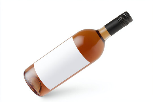 a bottle of wine with a blank label