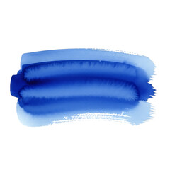 Abstract blue watercolor brush stroke isolated on transparent background