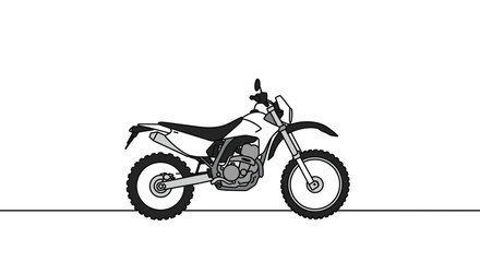 Obraz premium Motorcycle illustration in black and white side view