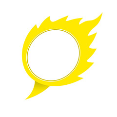 yellow fire speech bubble frame