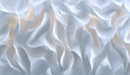 Obraz premium Abstract white, flowing, sculpted forms. Light highlights soft folds
