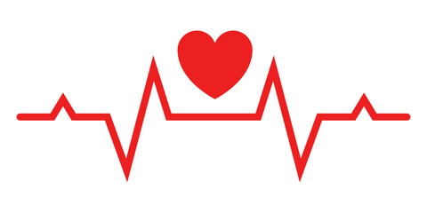 heart rate pulse graph. heartbeat line symbol. ECG, EKG test report. vector illustration