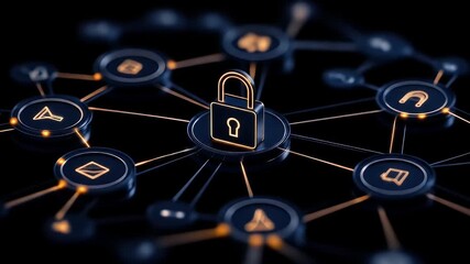 Network security system digital padlock - Powered by Adobe