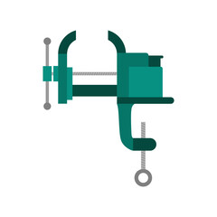 vise clamp work tool flat design vector illustration isolated on white background. bench vise used by engineers in mechanical workshops Engineering tools