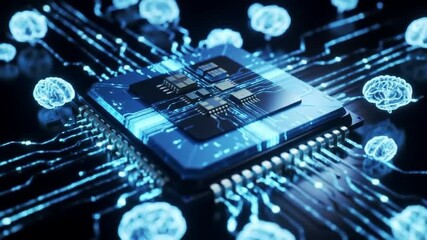 Artificial intelligence connecting with human brain - Powered by Adobe