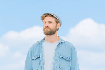 Confident Man Against Cloudy Sky