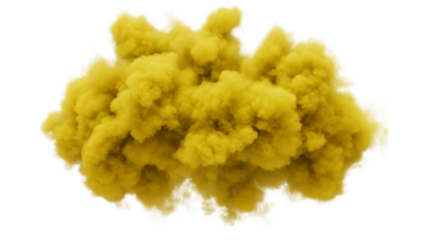 A vibrant yellow cloud bursts forth, filling the frame with its soft, diffused light effect