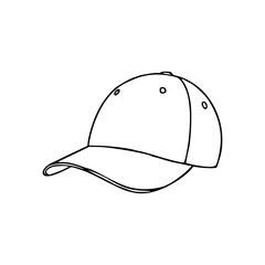 baseball cap outline vector illustration