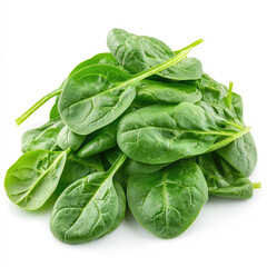 Fototapeta premium Fresh green baby spinach leaves isolated on white background
