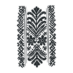 Elegant black and white floral pattern design abstract art digital illustration minimalist style. Vector illustration