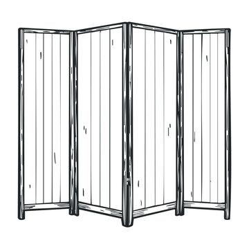 Creating a rustic wooden room divider interior design home decor cozy atmosphere artistic viewpoint. Vector illustration