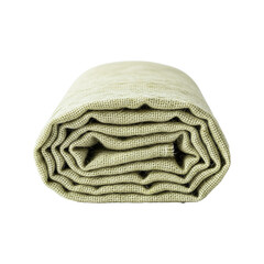  Rolled up green natural linen fabric bolt