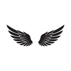 Obraz premium Wings silhouette vector flat illustration on white background