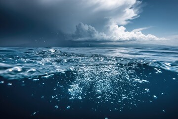 Ocean's depths meet stormy sky