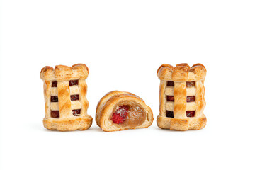 a couple of pastries sitting on top of a white surface