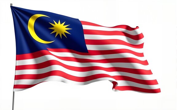 Waving flag of malaysia isolated on transparent background. High quality - Powered by Adobe
