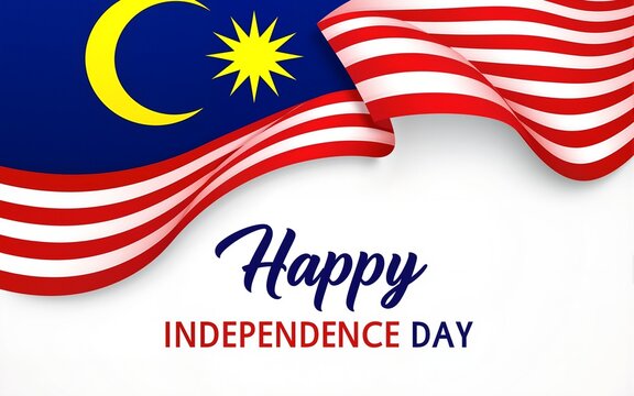 Happy Independence Day Malaysia Banner. August 31 Malaysian independence day or Merdeka day greeting card design. Modern pattern, poster template. Vector Illustration. High quality