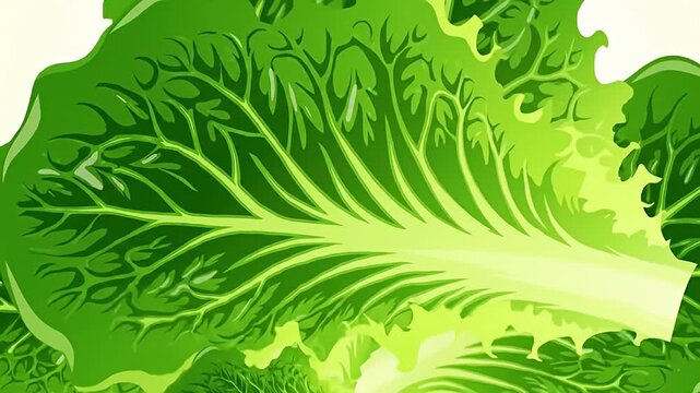 Fresh Leaf.
Description An illustration depicting a close-up of a vibrant, fresh, green lettuce leaf