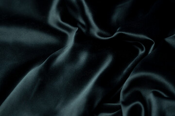 Luxurious Dark Emerald Satin Fabric Texture: Elegant Background