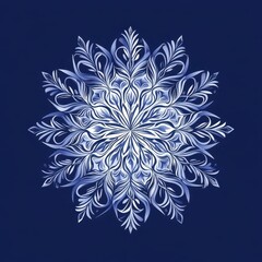 Beautiful Intricate Snowflake Vector Illustration on Dark Background