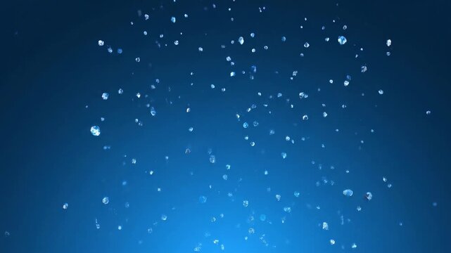 Abstract falling crystal shapes on a blue background seamless looping motion design - Powered by Adobe