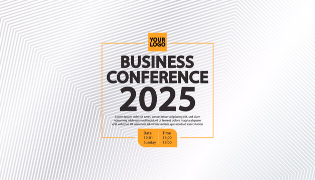 Stylish vertical poster template for professional seminars, networking meetups, or executive workshops. Clean layout with bold typography and abstract lines.