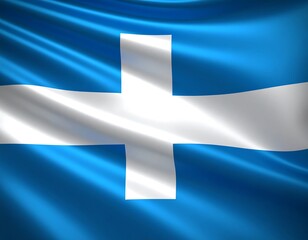 Obraz premium Waving flag with white cross