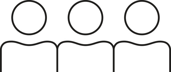 Three People Group Outline Icon
