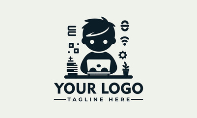 Futuristic Black Vector of Programmer with Circuit Elements and Keyboard