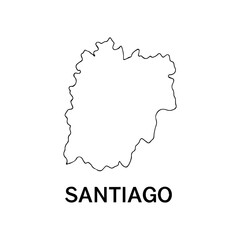 contour line city border Santiago vector on white background
Vector icon city