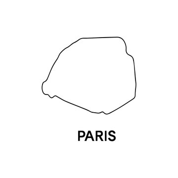 contour line city border Paris vector on white background
Vector icon city
