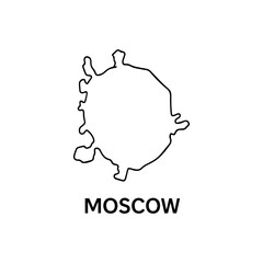 contour line city border Moscow vector on white background
Vector icon city