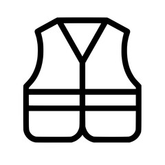 Isolated black outline icon of a safety vest for industrial use
