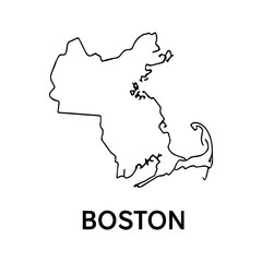 contour line city border Boston vector on white background
Vector icon city