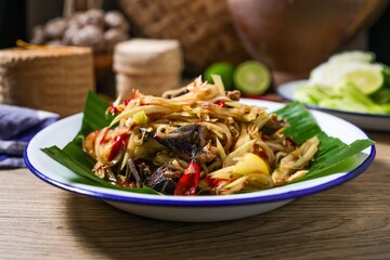 Papaya salad, Som Tam , som tum, thai food, isan food,Thai isan kitchen ,