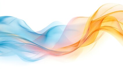 Naklejka premium Abstract, flowing, light waves in soft blue and orange