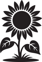 Bold Sunflower Silhouette Against a Transparent Backdrop Symbolizing Growth and Natural Beauty in Vector Art