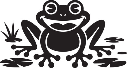 Delightful Frog Silhouette Vector Illustration Pond Life Amphibian Graphic Design Element Nature Icon Art