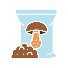 mushroom substrate color flat icon for digital and print projects.