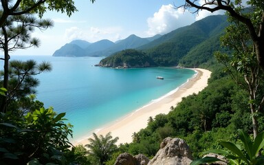 penang national park, beach and straits of Malacca malaysia. High quality