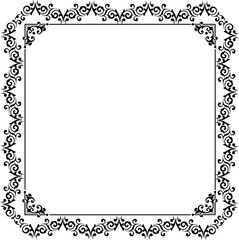 Vintage Ornamental Frame – Elegant Black Border, PNG, 300 DPI 