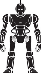 Futuristic Robot Silhouette Vector Illustration Android Graphic Design Element Technology Icon Art