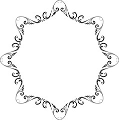 Vintage Ornamental Frame – Elegant Black Border, PNG, 300 DPI 