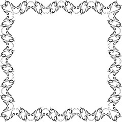 Vintage Ornamental Frame – Elegant Black Border, PNG, 300 DPI 
